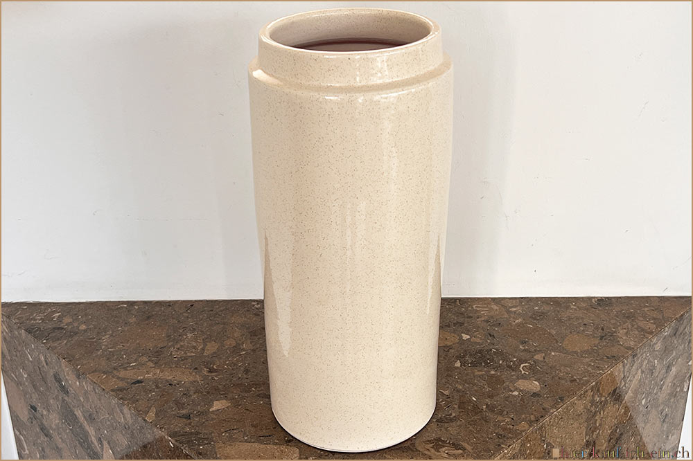 hkie Edle Tonvase – Zeitlose Eleganz in Creme-Weiss, 18 x 40 cm