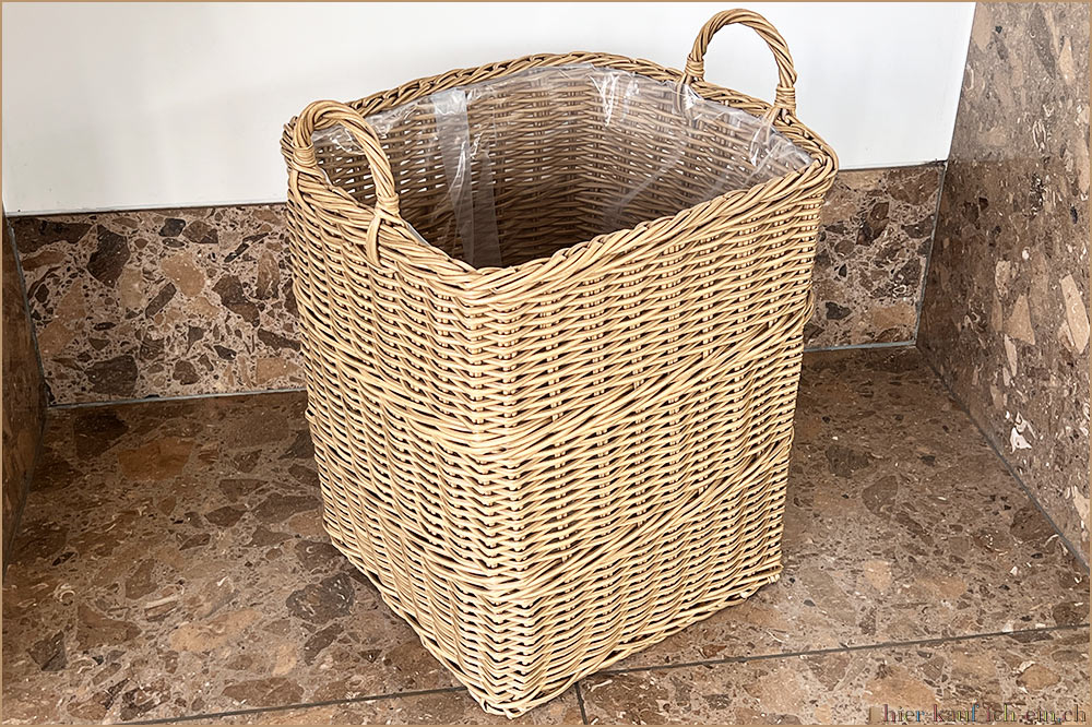 hkie Korb aus braunem Polyrattan für Pflanzen, 46 x 46 x 53 cm