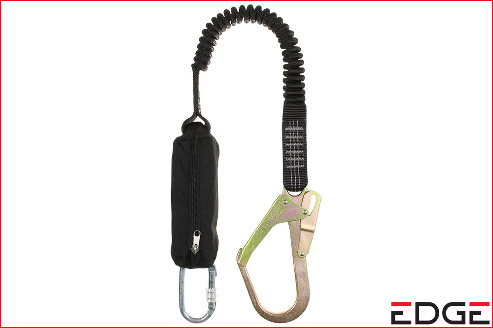 EDGE Fallschutz Elastische Sicherheitsleine mit externem Stossdämpfer, 2 Meter